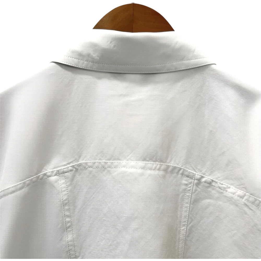 Lane Bryant Linen Moto Jacket Womens 14 White Biker Full Zip Pockets Short - Picture 7 of 10
